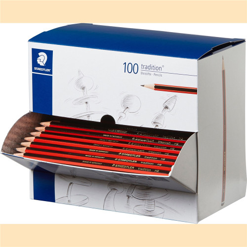 Staedtler 110 Tradition Graphite Pencil - HB, Dispenser Pack of 100