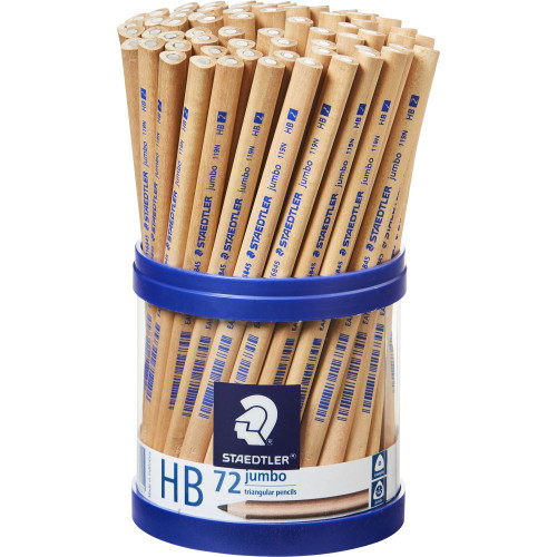 Staedtler 119 Natural Jumbo Pencil Triangular - HB, Cup of 72