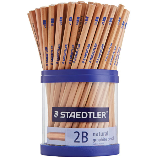 Staedtler 130 Natural Graphite Pencil - 2B, Cup of 100