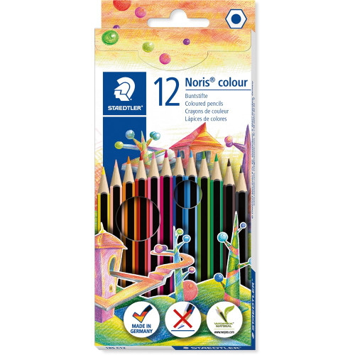 Staedtler 185 Noris Colour Pencils - Assorted Box of 12