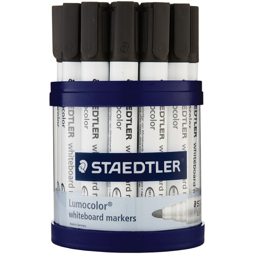 Staedtler 351 Lumocolor Whiteboard Marker 2.0mm Bullet Point Black, Cup of 19