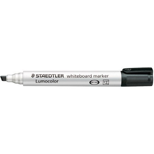 Staedtler 351 Lumocolor Whiteboard Marker 2.0 - 5.0mm Chisel Tip - Black, Box of 10
