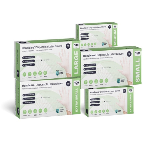 LATEX GLOVES Cream Powder Free Large, Bx100 (PFLMSH-L / SR1203)