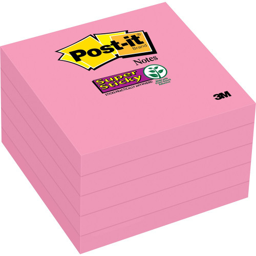 POST-IT 654-5SSNP NEON PINK Super Sticky Pack - 76mmx76mm