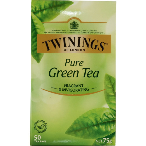 TWININGS PURE GREEN TEA BAGS String & Tag Box of 50