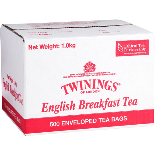 TWININGS TEA BAGS ENVELOPED English Breakfast Carton 500