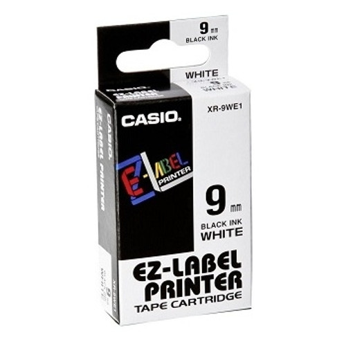 CASIO TAPES EZ - LABEL PRINTER CARTRIDGE 9mm, Black On White