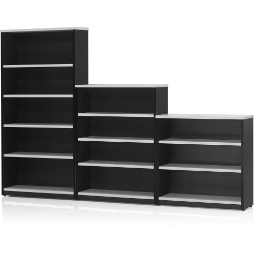 LOGAN BOOKCASE 1200X900 3 Shelf White & Ironstone