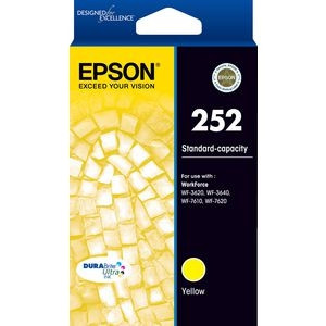 EPSON 252 ORIGINAL YELLOW INK CARTRIDGE 250PG Suits WorkForce 3620 / 3640 / 7610 / 7623