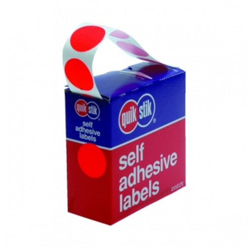 QUIKSTIK DSRMC24 LABELS Circular 24mm Red Pk500 (alternate code: #AVD-937243)