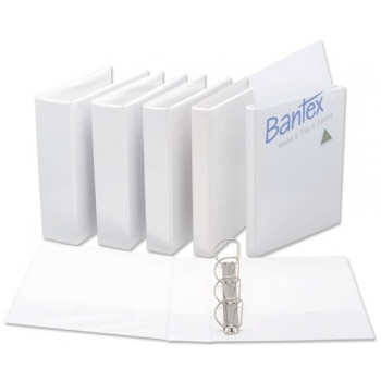 Bantex Standard Insert Ring Binder PP A4 4D Ring 38mm - White (2732-407)