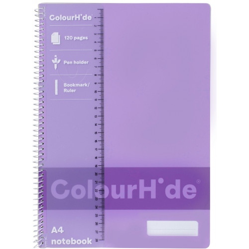 COLOURHIDE PP NOTEBOOK A4 120 Page Purple