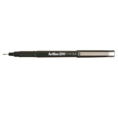 ARTLINE 200 FINELINE PENS 0.4mm Black Bx12