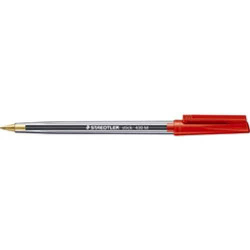 STAEDTLER STICK 430 BALLPOINT PEN Medium Red Bx10 430MA-2