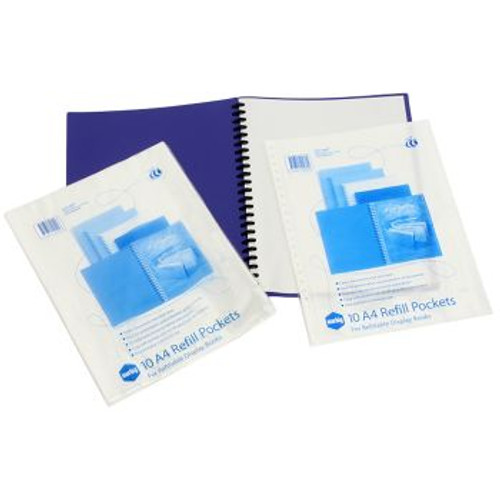 MARBIG REFILLABLE DISPLAY BOOK Refills A4 Clear, Pk100