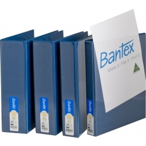 BANTEX INSERT BINDER A4 25mm 4D Ring Blue