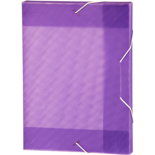 MARBIG BOX FILE SHIMMER PP A4, 30mm W/Elastic Purple *** While Stocks Last ***