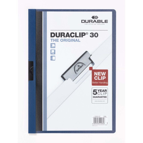 DURABLE DURACLIP 30 DOCUMENT FILE A4 30 SHEET CAP DARK BLUE