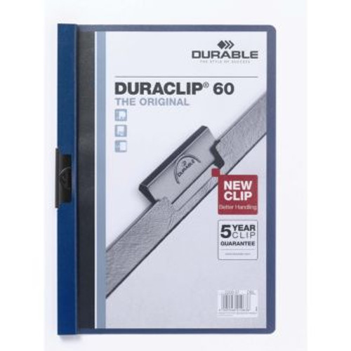 DURABLE DURACLIP 60 DOCUMENT FILE A4 60 SHEET CAP DARK BLUE