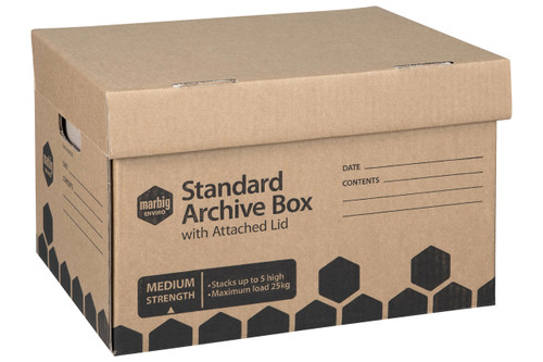 MARBIG ENVIRO ARCHIVE BOX With Attached Lid 420L x 315W x 260H Pk10