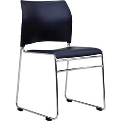 BURO MAXIM BLACK/BLACK VISITOR CHAIR Hospitality/Educational Chair Stackable Linkable Chrome Frame
