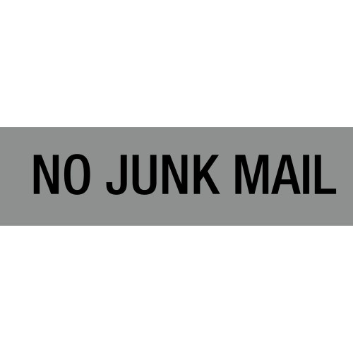 APLI SELF ADHESIVE SIGN No Junk Mail Silver