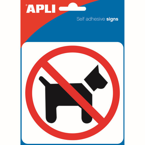 APLI SELF ADHESIVE SIGN Dogs Forbidden *** While Stocks Last ***