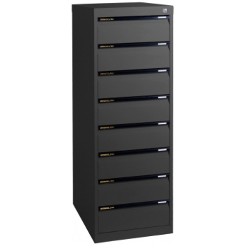 STATEWIDE 8 DRAWER LEGAL CABINET BLACK RIPPLE 1325mm(H)  x 467mm(W) x 450mm(D)