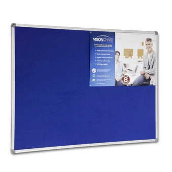 Visionchart Felt Pinboard 1500x1200mm Aluminium Frame Royal Blue