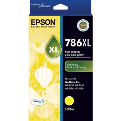 EPSON 786XL ORIGINAL HIGH CAPACITY DURABRITE ULTRA YELLOW INK CARTRIDGE Suits Epson WorkForce Pro WF4630 / WF4640