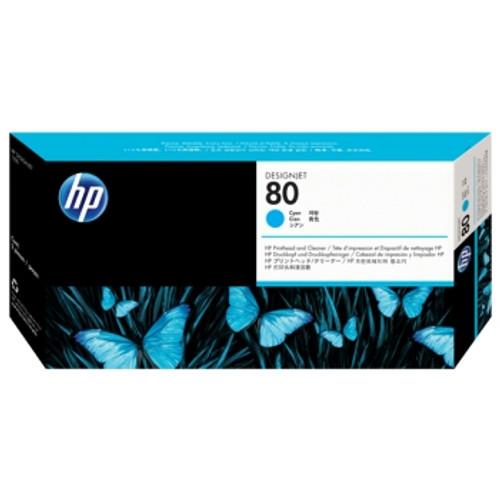 HP 80 CYAN PRINTHEAD AND PRINTHEAD CLEANER (C4821A)