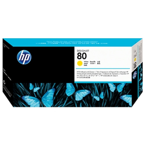 HP 80 YELLOW PRINTHEAD AND PRINTHEAD CLEANER (C4823A)