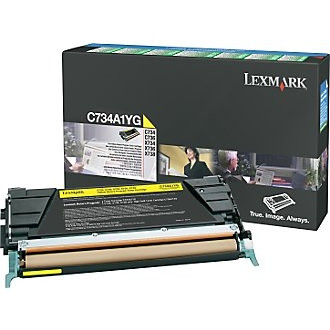 LEXMARK C734A1YG ORIGINAL YELLOW PREBATE TONER CART 8K Suits C734/C736