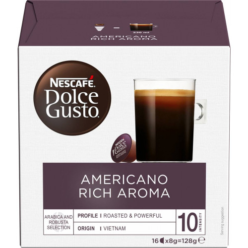 NESCAFE DOLCE GUSTO CAPSULE Cafe Americano Rich Aroma, Pack of 16