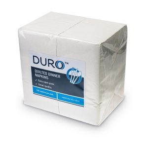 DURO QUILTED DINNER WHITE GT Fold 40 x 40 cm Carton of 1000