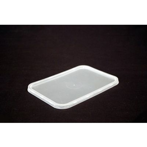 Disposable Rectangular Container Lid 125mm (W) x 185mm (L) Natural, to Suit Ribbed Containers REB500 - 500ml, REB750 - 680ml, REB750 - 750ml, REB1000 - 1000ml and REB1500 - 1500ml (Box of 500 Lids)