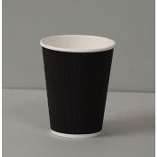 PAPER COFFEE CUPS 8OZ DIMPLE Double Wall Black 250ml Ctn500  8RWB ** NO ETA **