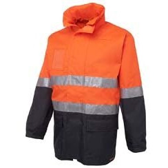 ZIONS HI VIS JACKET Long Line Orange / Navy Large