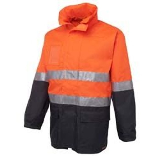 ZIONS HI VIS JACKET Long Line Orange / Navy Medium