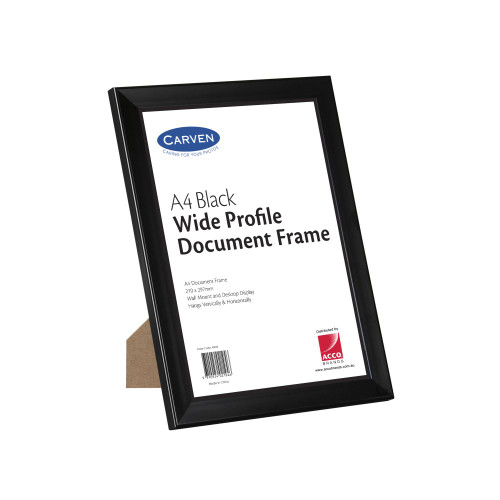 CARVEN DOCUMENT FRAME A4 Plastic Black