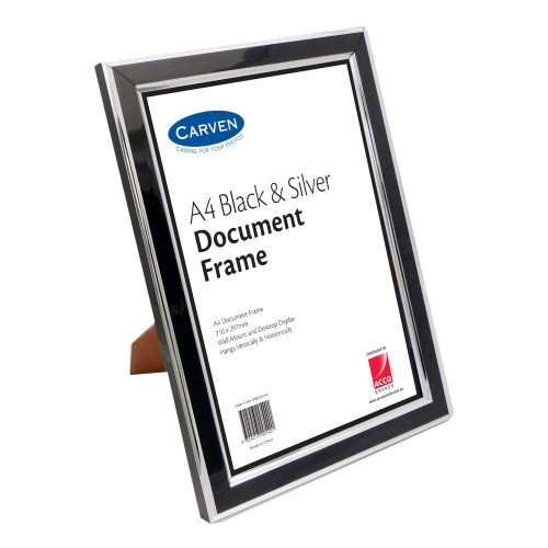 CARVEN DOCUMENT FRAME A4 Black Silver