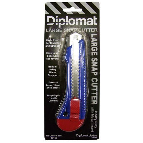 DIPLOMAT LARGE SNAP CUTTER - HEAVY DUTY WITH METAL INSERT 18mm