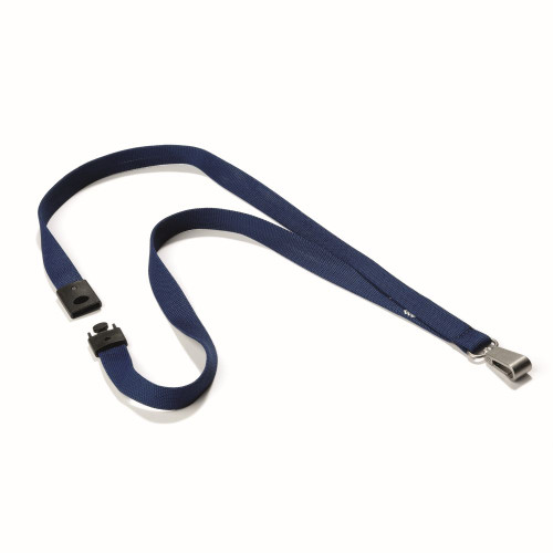 DURABLE TEXTILE LANYARD SOFT COLOUR MIDNIGHT BLUE RETAIL PACK