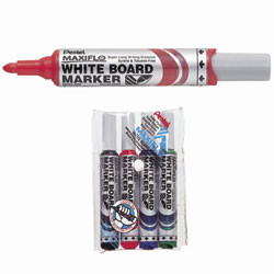 Pentel MWL5 Maxiflo Whiteboard Marker Bullet Point 2.1mm Red, Box of 12
