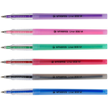 STABILO LINER BALLPOINT PEN MEDIUM GREEN BOX 10