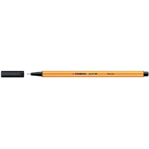 STABILO POINT 88 FINELINER 0.4mm Black, Pk10