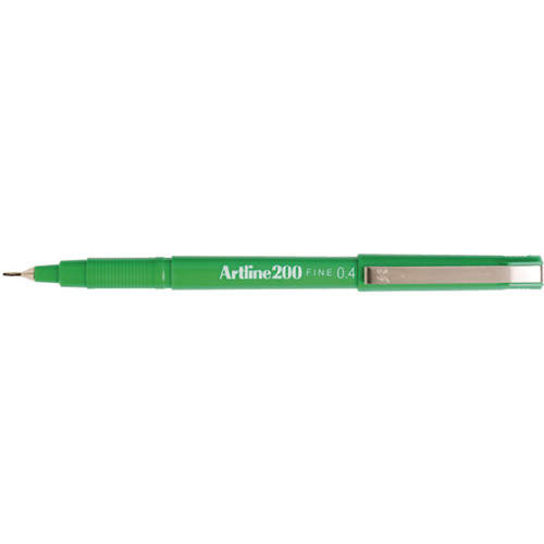 ARTLINE 200 FINELINE PENS 0.4mm Green Bx12