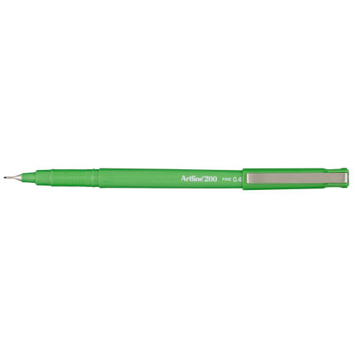 ARTLINE 200 FINELINER PENS Bright 0 4mm Green (Box of 12)