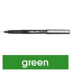 ARTLINE 220 SUPER FINE WRITING PENS Green Bx12
