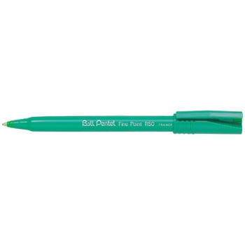 Pentel R50 Rollerball Pen 0.8mm Medium Nib Green, Box of 12